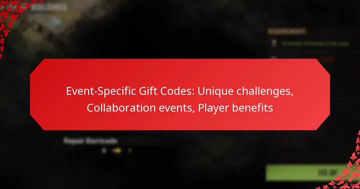 Event-Specific Gift Codes: Unique challenges, Collaboration events, Player benefits