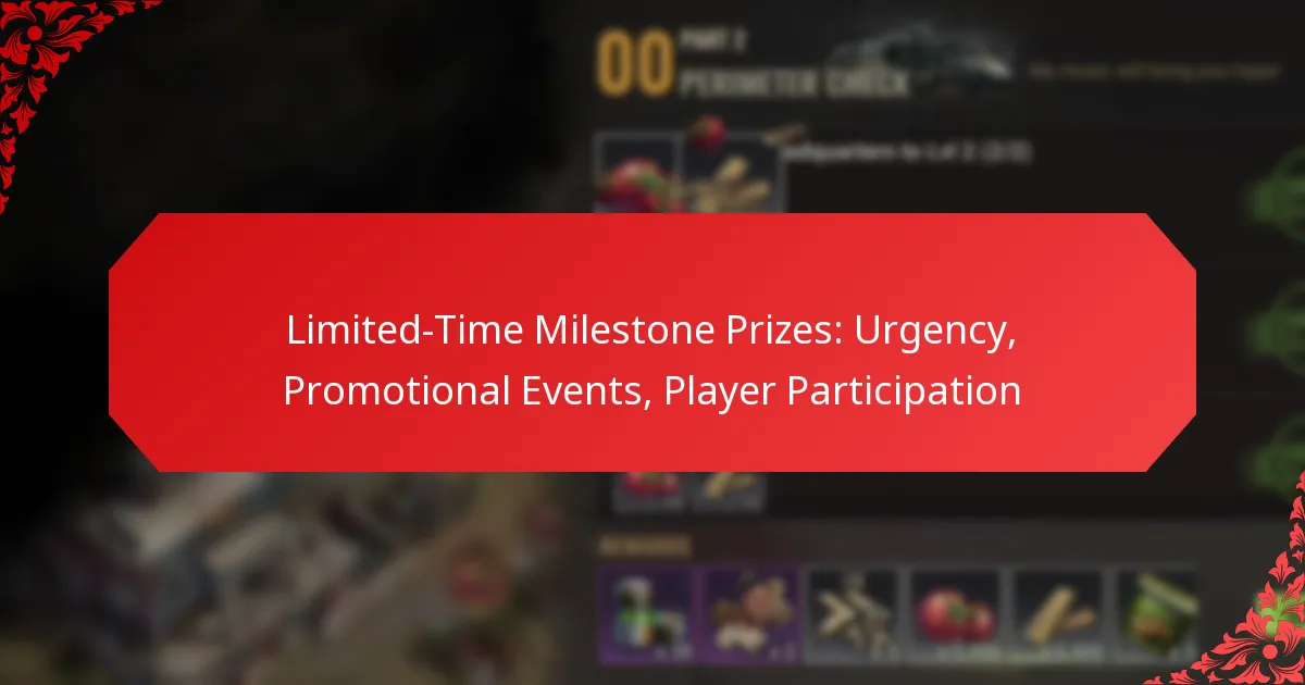 Limited-Time Milestone Prizes: Urgency, Promotional Events, Player Participation