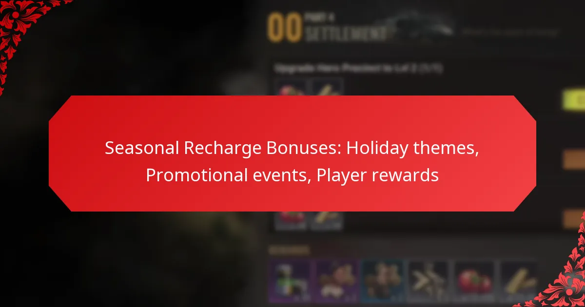 Seasonal Recharge Bonuses: Holiday themes, Promotional events, Player rewards