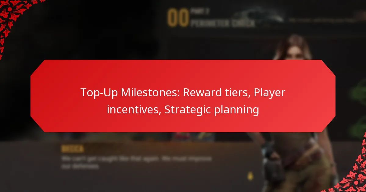 Top-Up Milestones: Reward tiers, Player incentives, Strategic planning